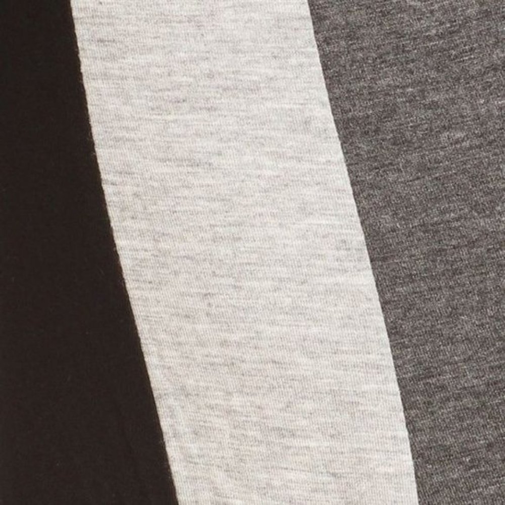 Miz Striped Palazzo: Gray Wide Leg Stretch Drawstring Pants w/ Black White - Picture 9 of 13